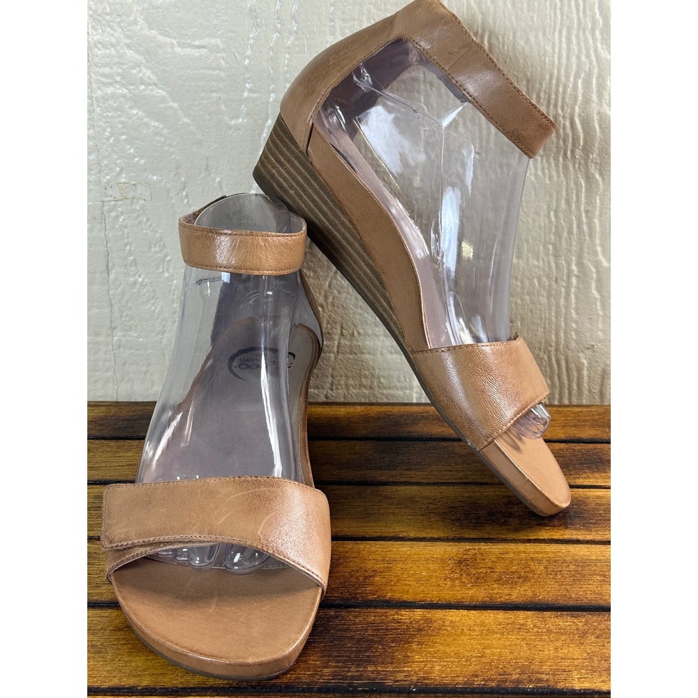 ABEO B.I.O.system Wedge Sandals Women's 9 Adjustable Ankle Strap Comfort Tan‎